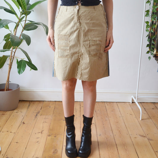 Vintage Khaki Denim Skirt M
