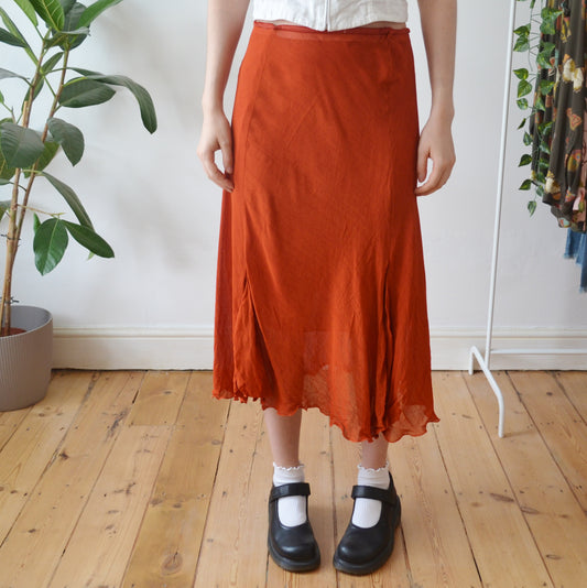 Rust Midi Skirt L