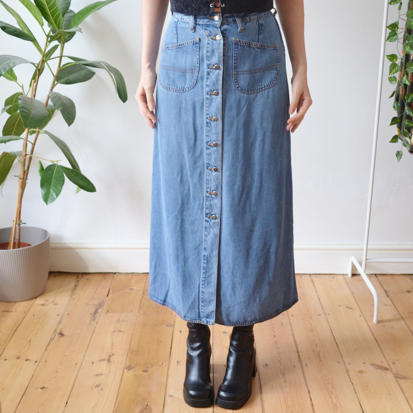 Vintage Denim Maxi skirt S