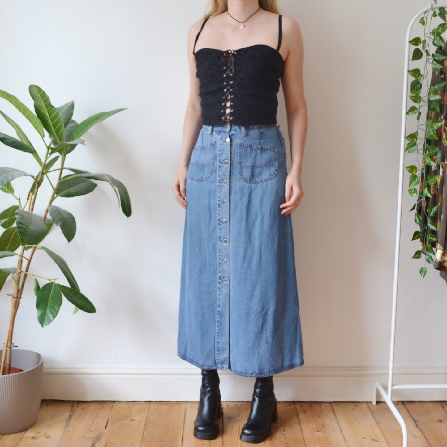 Vintage Denim Maxi skirt S