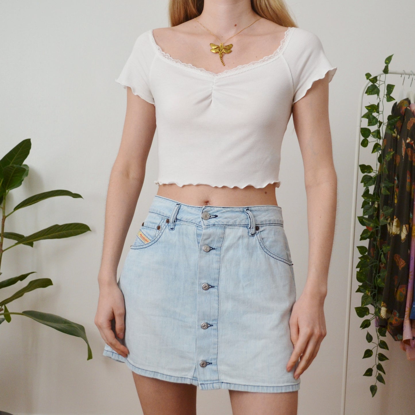 Denim mini skirt uk 10