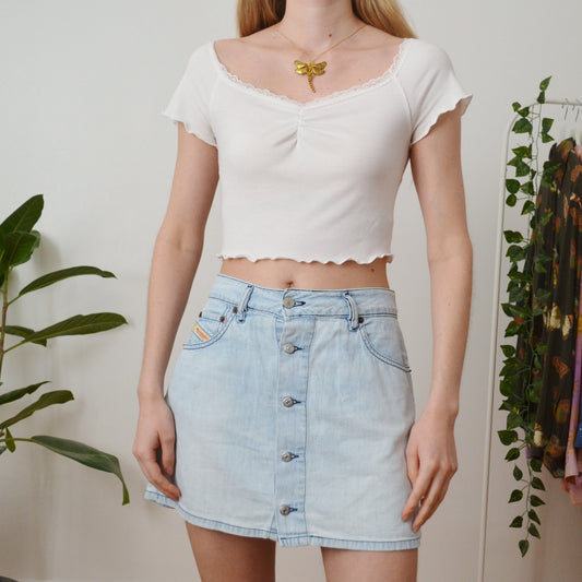 Denim mini skirt uk 10
