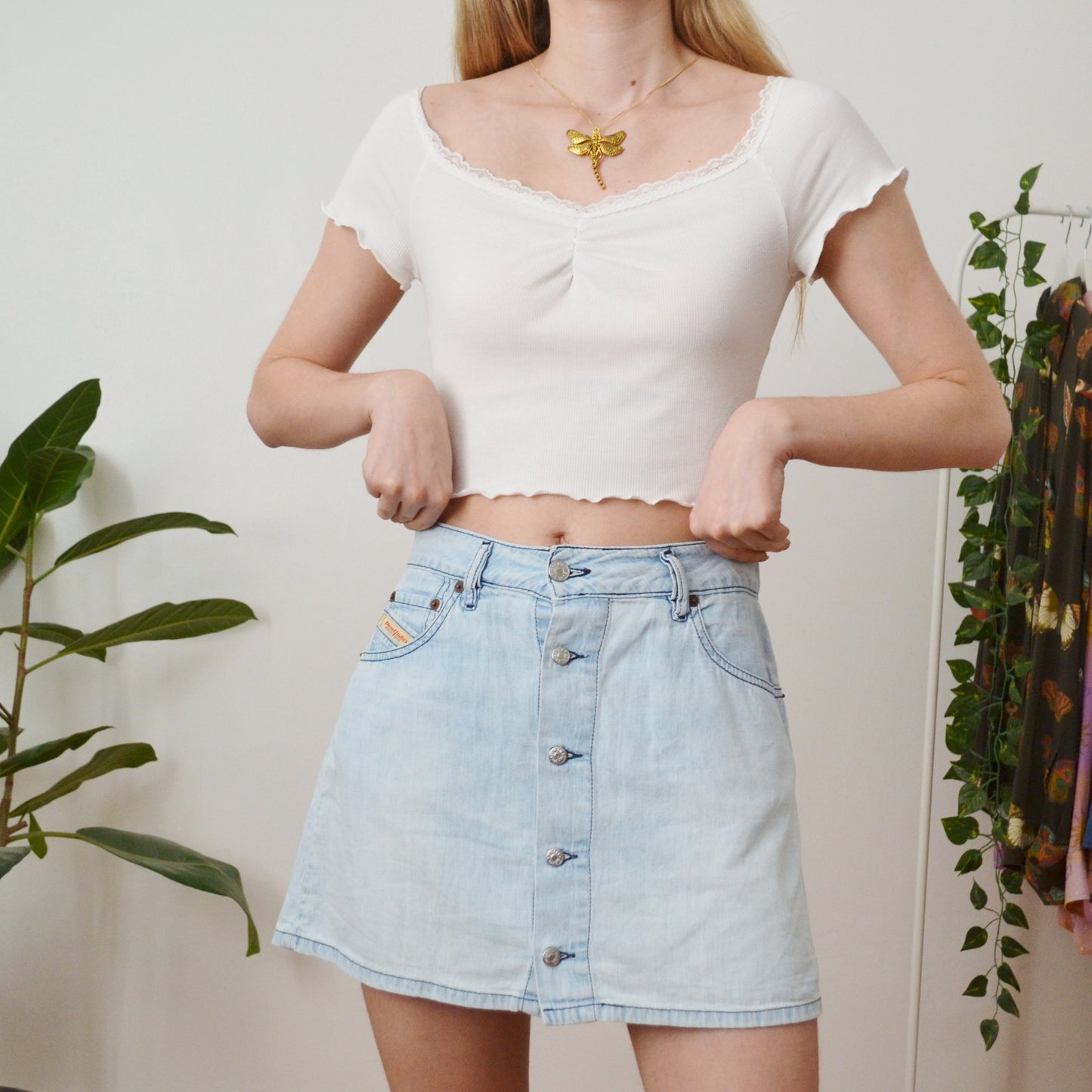 Denim mini skirt uk 10