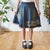 Vintage Embellished Denim Skirt L