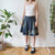 Vintage Embellished Denim Skirt L