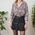 Vintage Floral Patchwork Shirt M