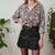 Vintage Floral Patchwork Shirt M