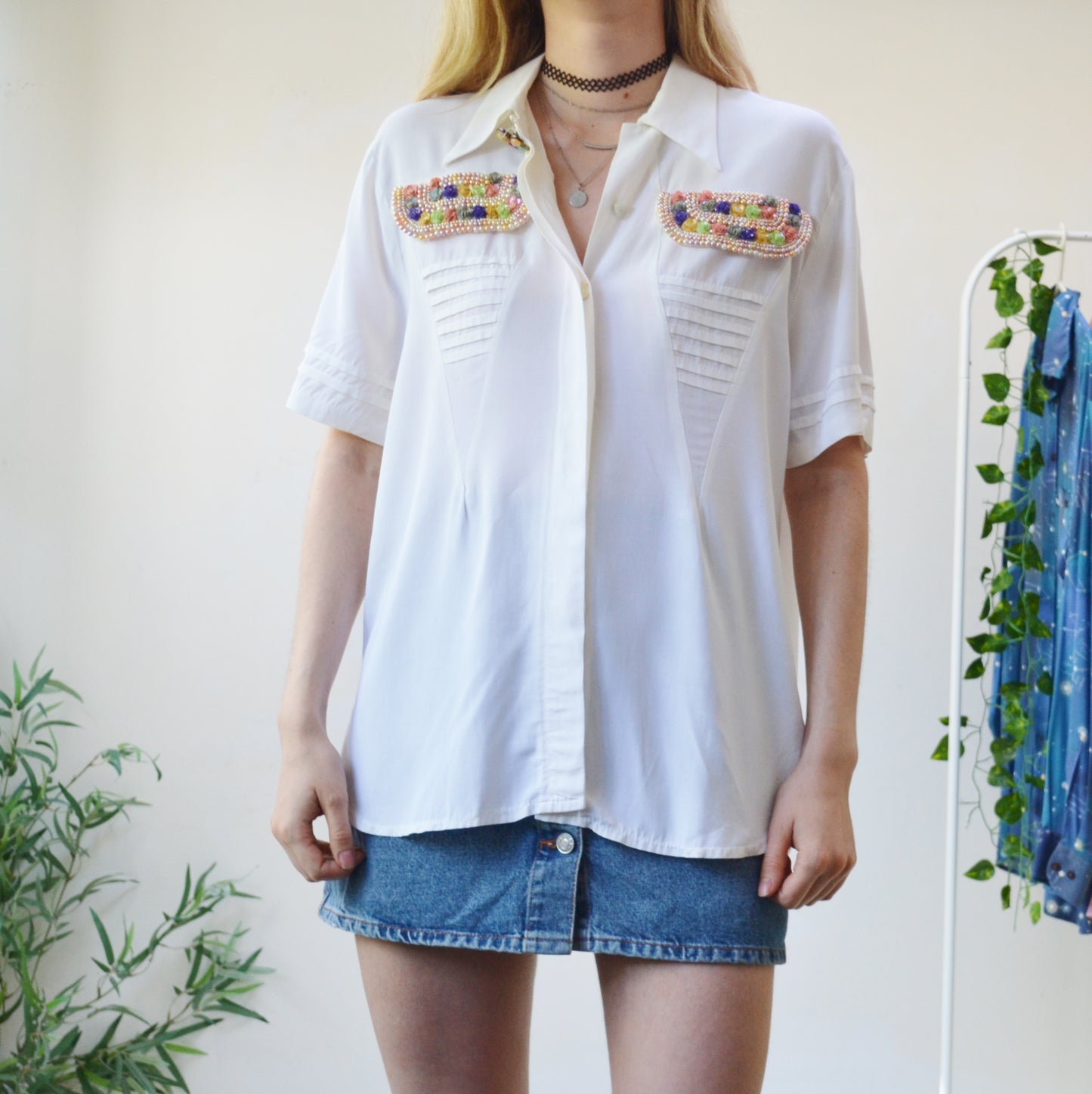 Beaded shirt M