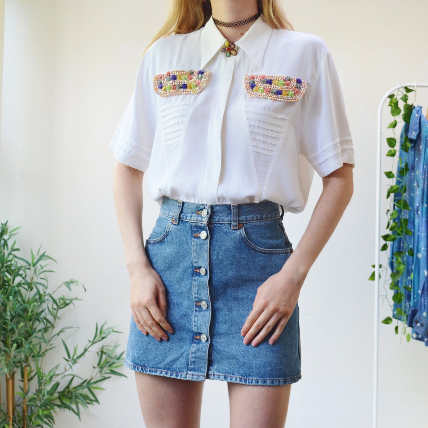 Beaded shirt M