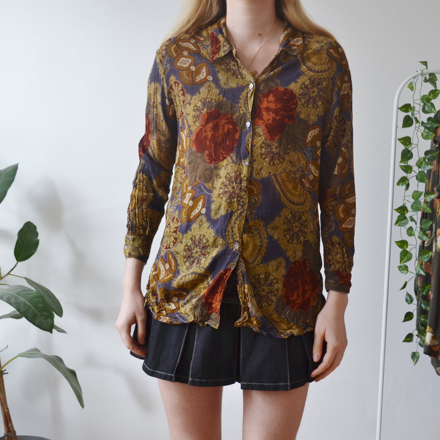 Vintage Paisley Blouse L