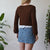 Brown tie up cardi S