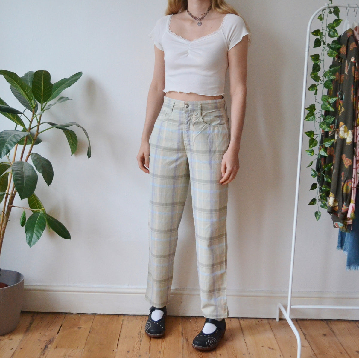 Vintage Plaid Trousers 29W