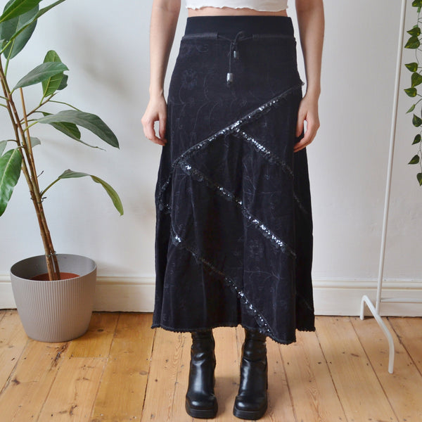 Vintage Black Maxi Skirt S