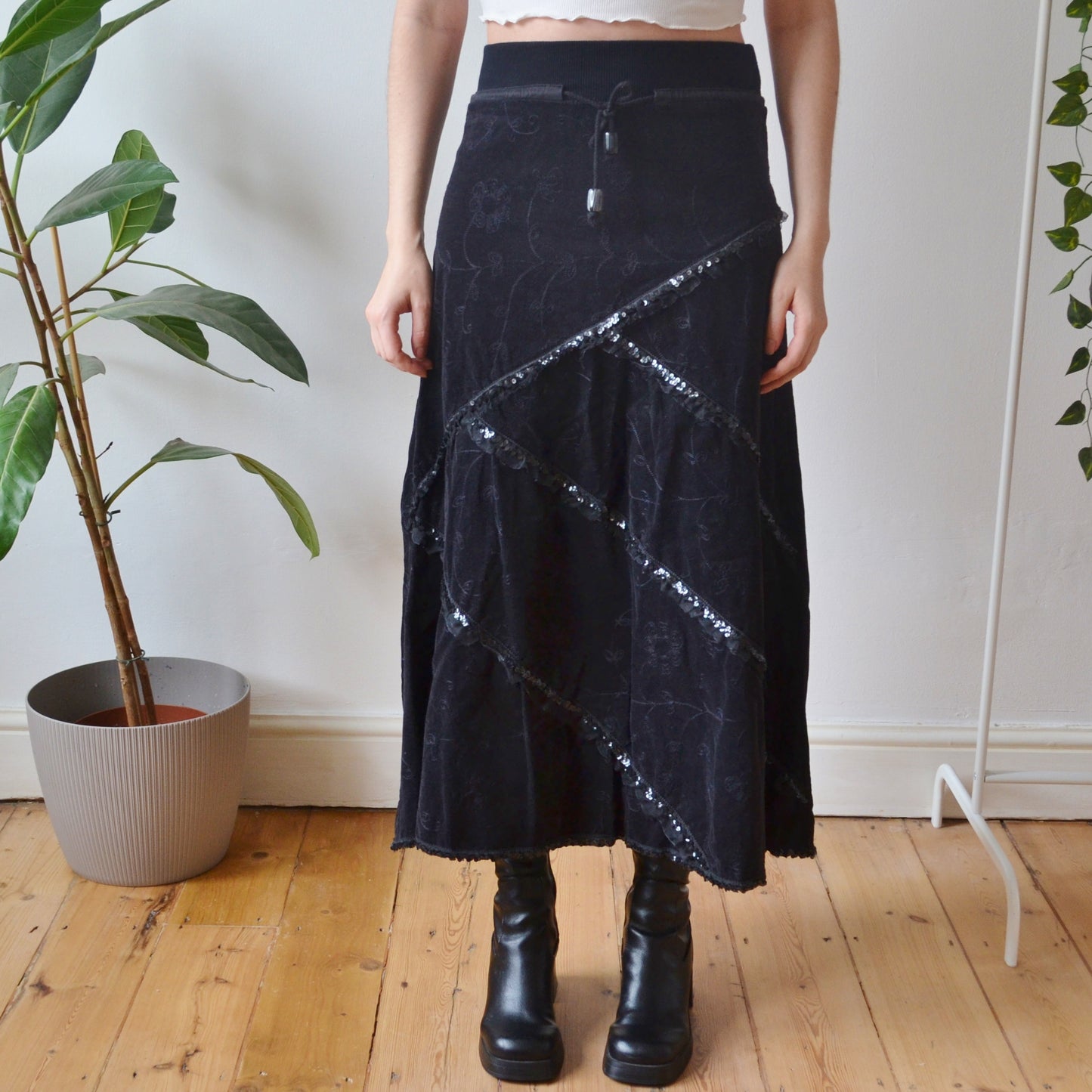 Vintage Black Maxi Skirt S