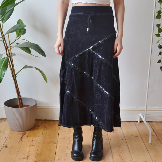 Vintage Black Maxi Skirt S