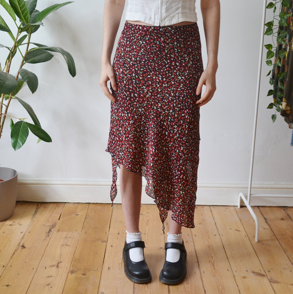 Vintage Floral Midi Skirt
