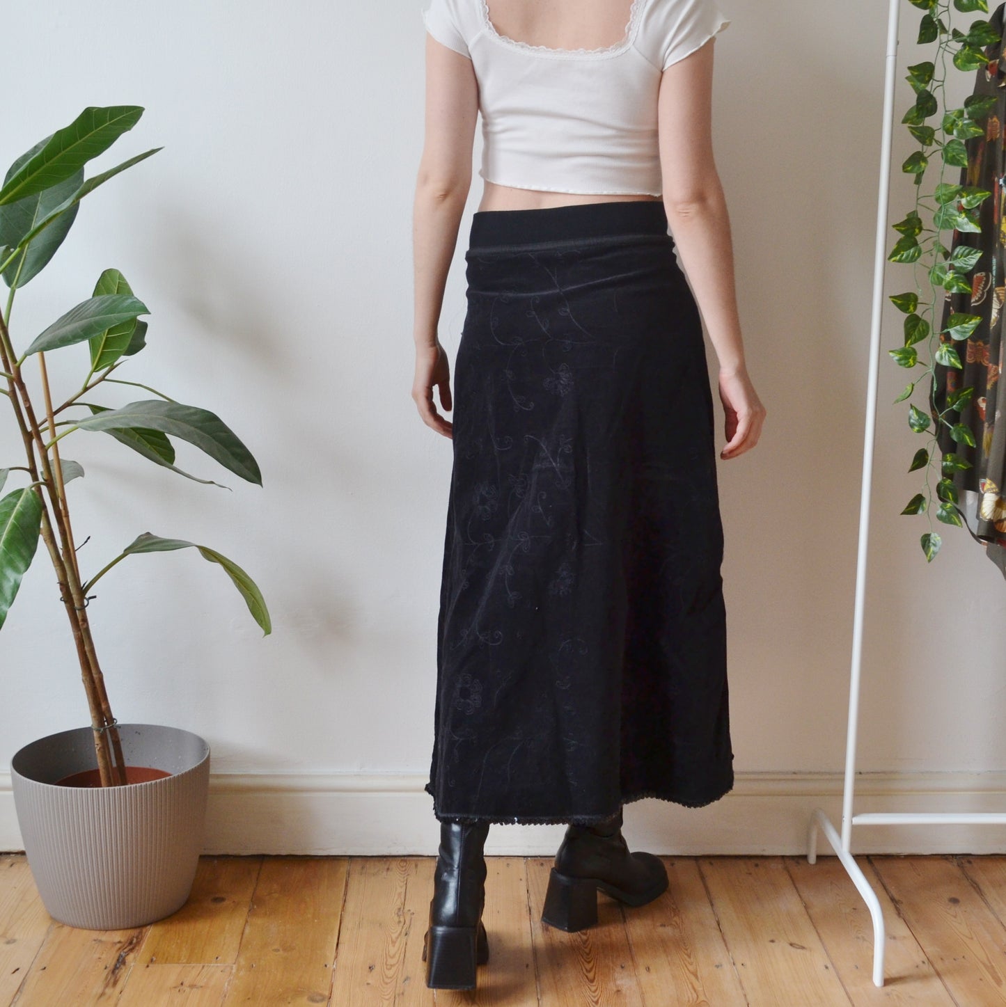 Vintage Black Maxi Skirt S