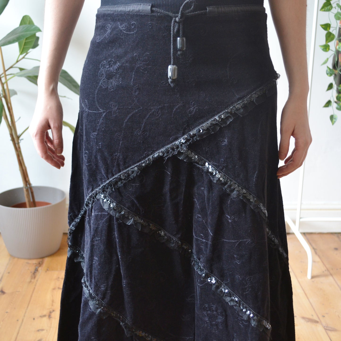 Vintage Black Maxi Skirt S