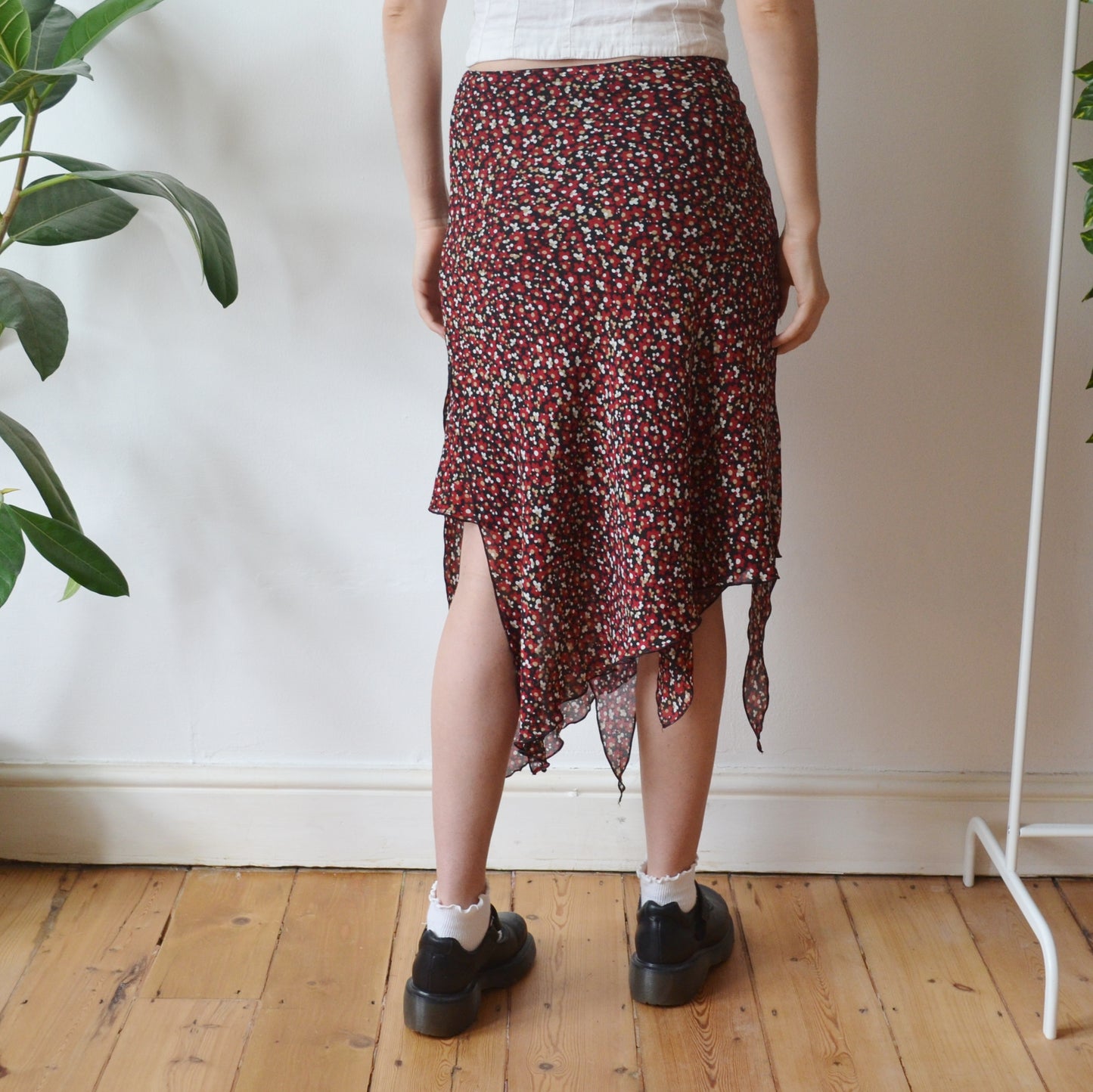 Vintage Floral Midi Skirt