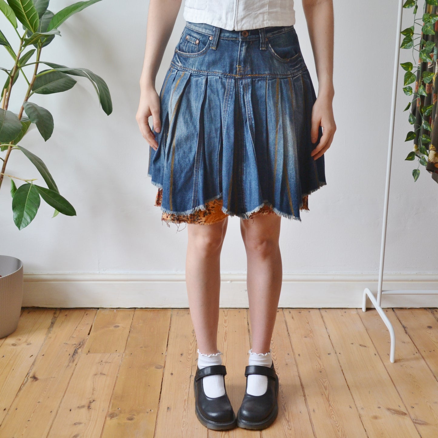 Vintage Layered Denim Skirt