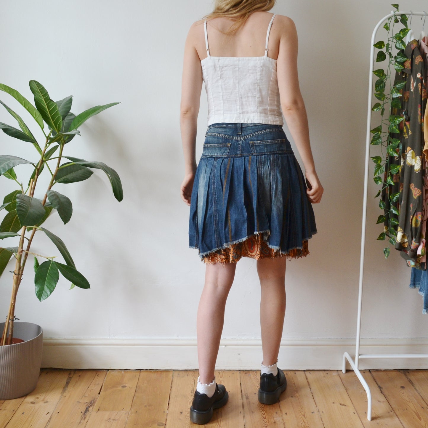 Vintage Layered Denim Skirt