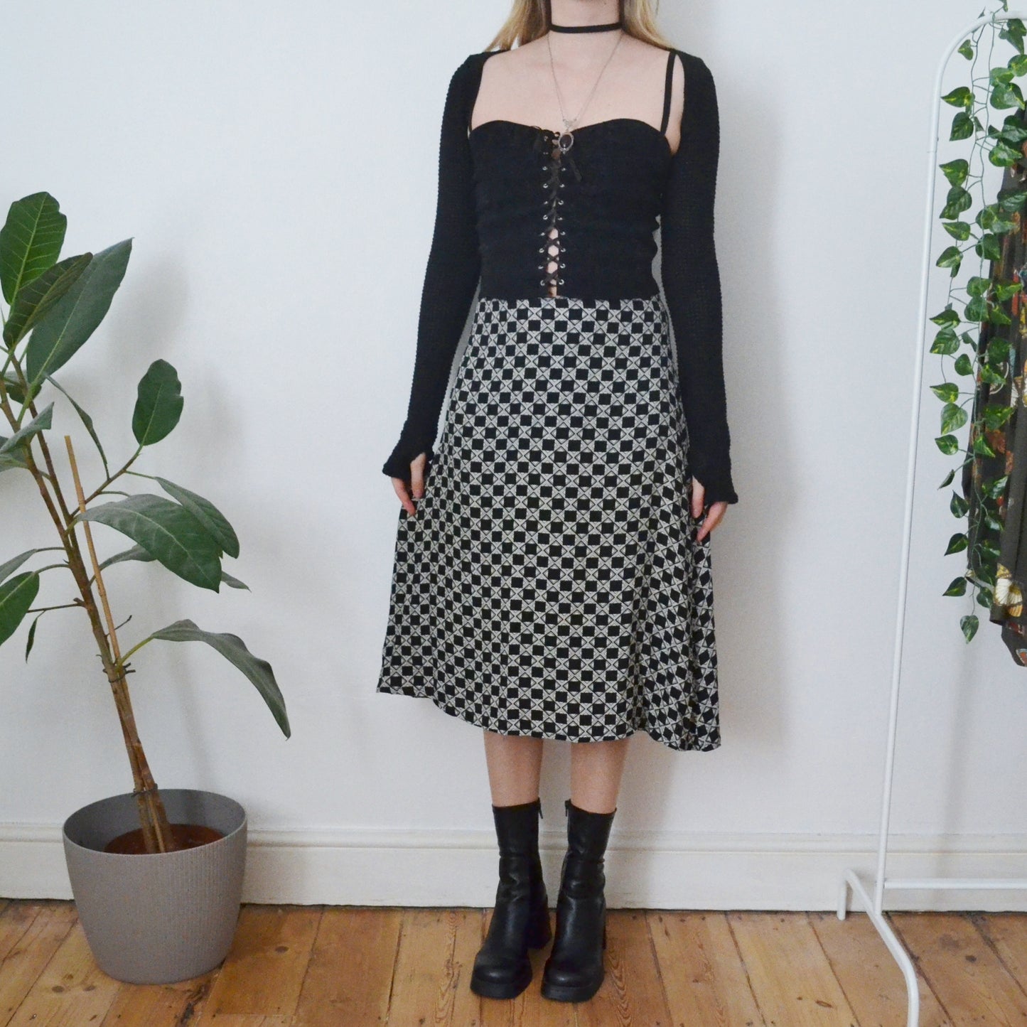 Vintage Monochrome Skirt M