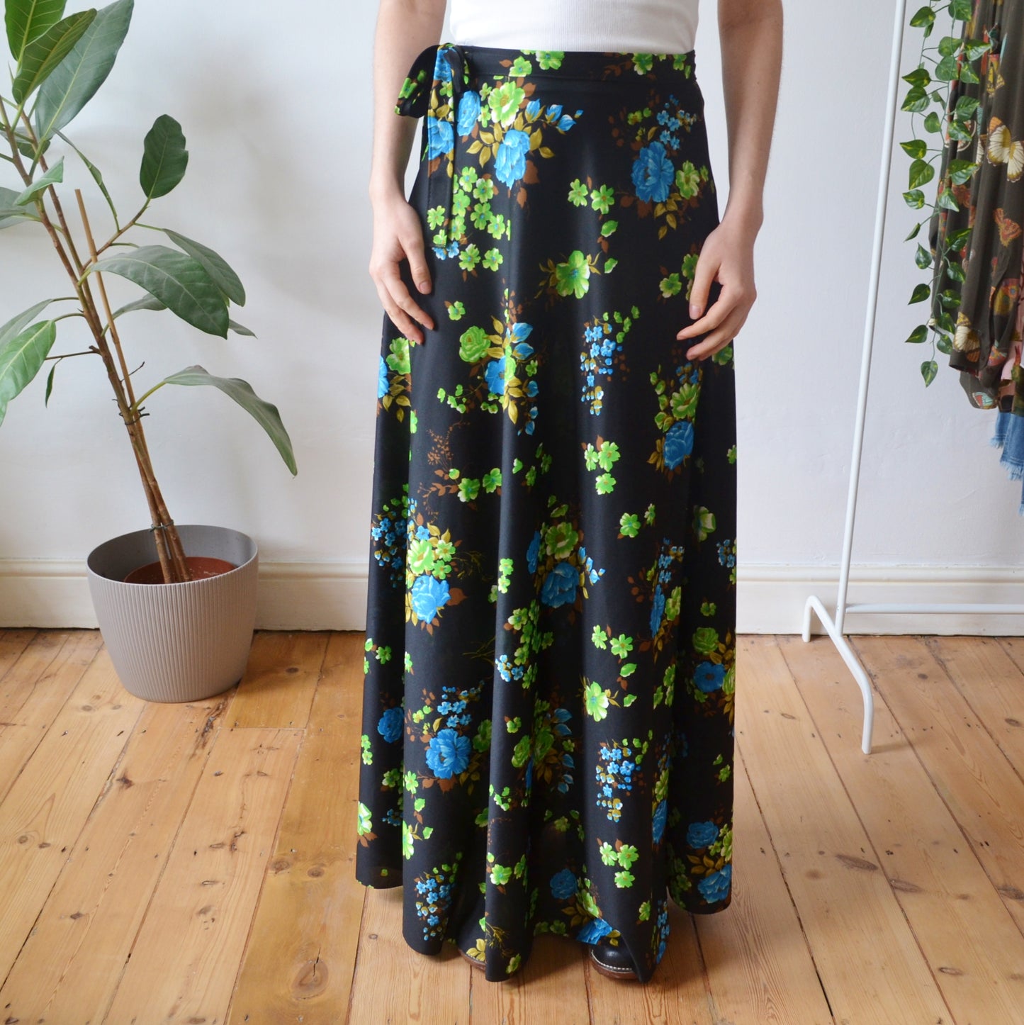 Vintage 70s Maxi Wrap Skirt
