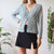 Blue zip up cardigan M