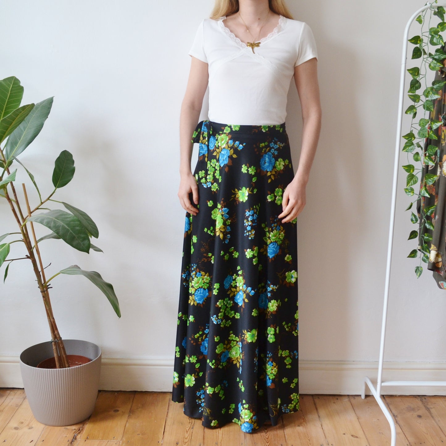 Vintage 70s Maxi Wrap Skirt