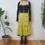 Vintage Green Floral Maxi Skirt XS