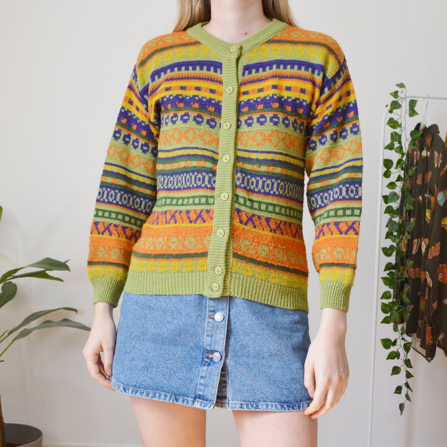 Fair isle cardigan S