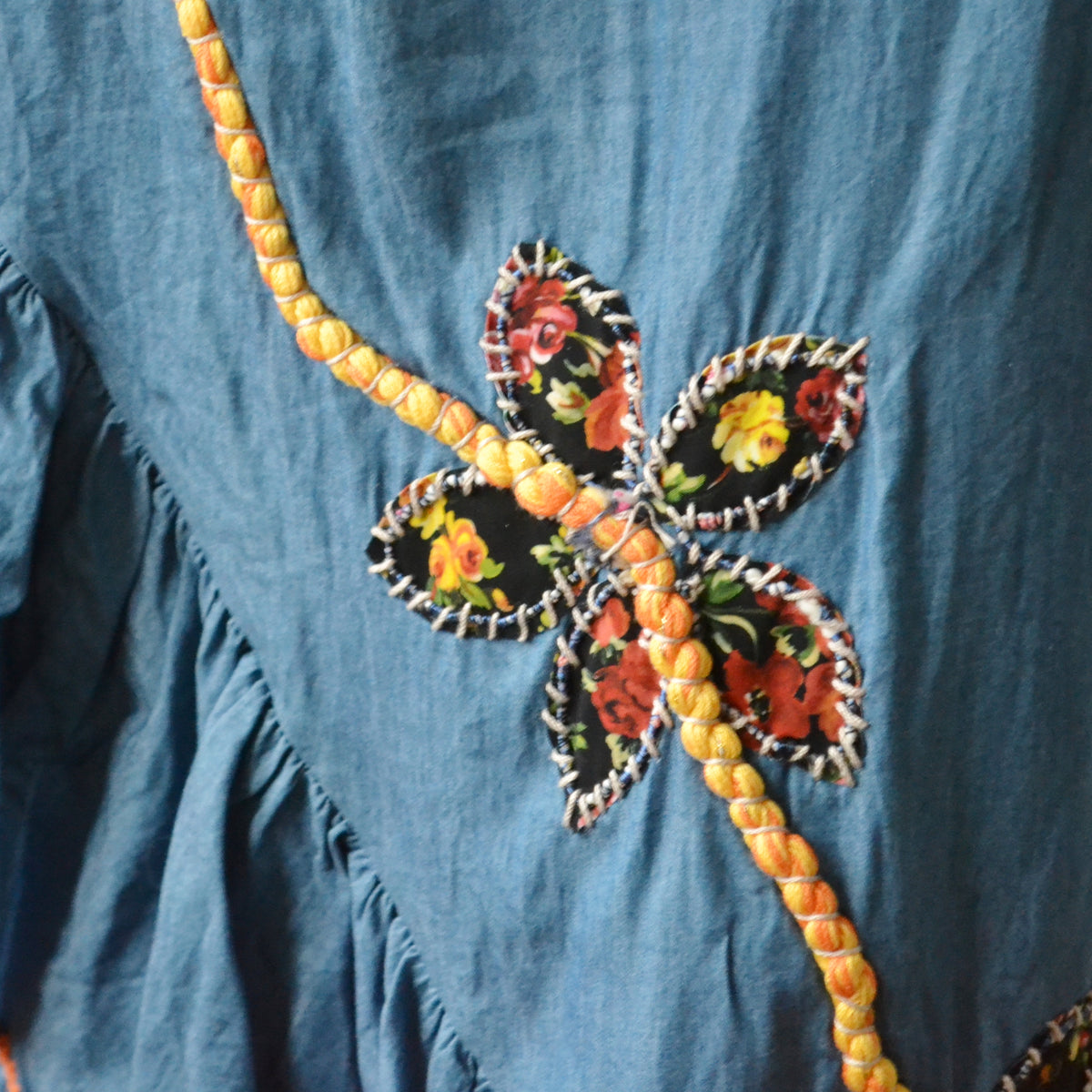 Vintage Denim Maxi Skirt S