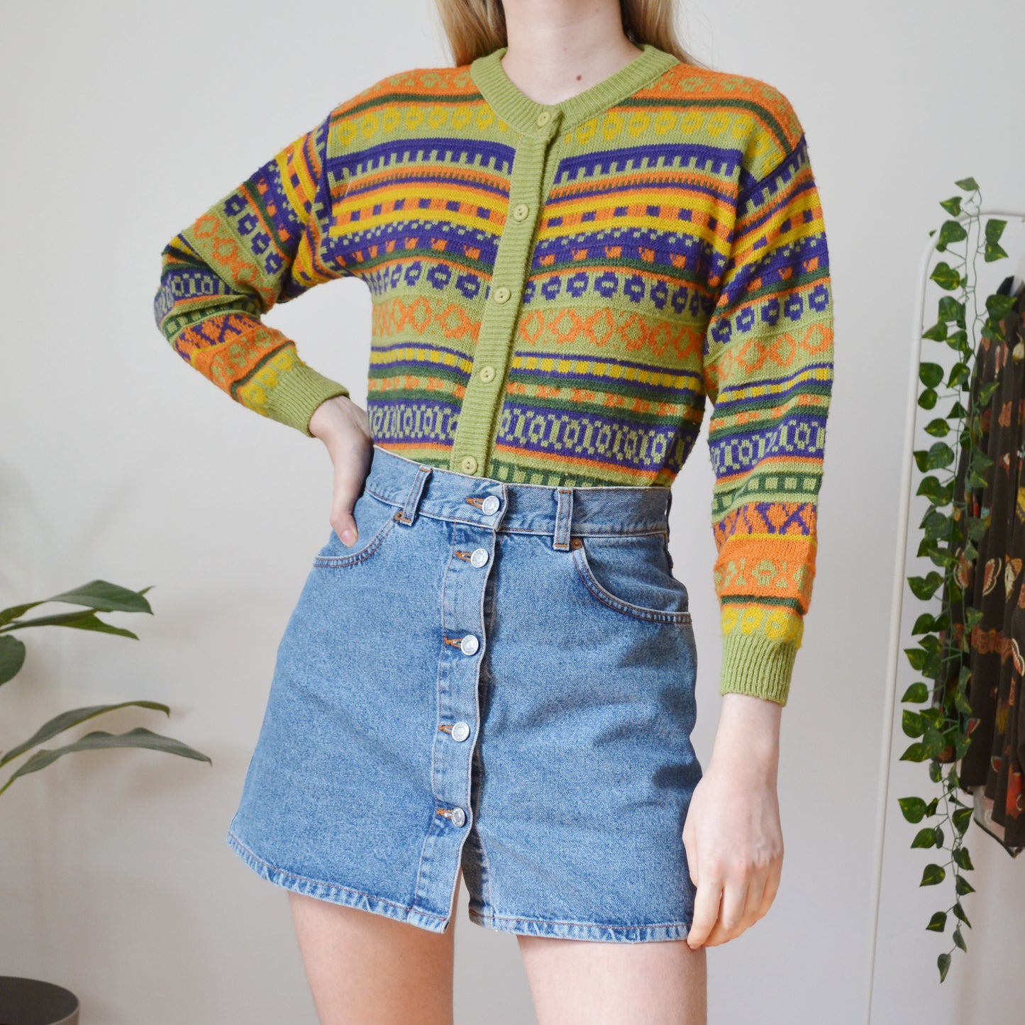 Fair isle cardigan S