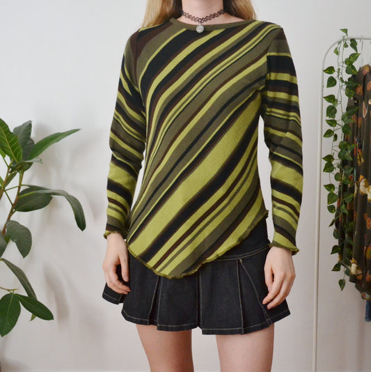 Vintage Stripe Knitted Top M