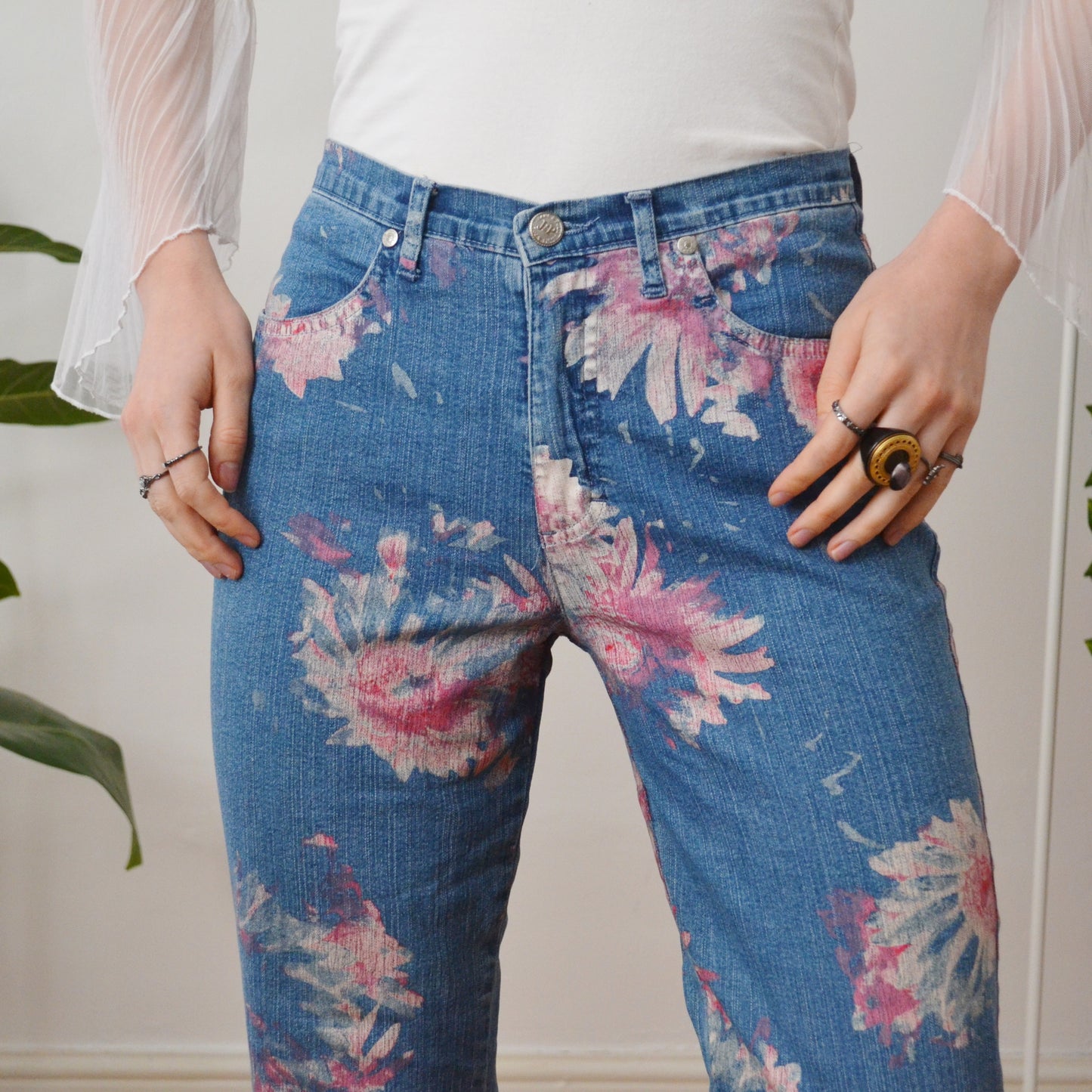 Floral jeans 28W