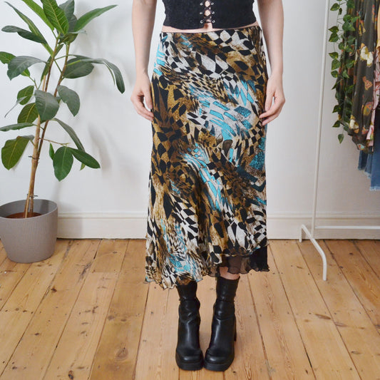 Vintage Abstract Midi Skirt 24