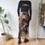 Vintage Brown Floral Maxi Skirt XL
