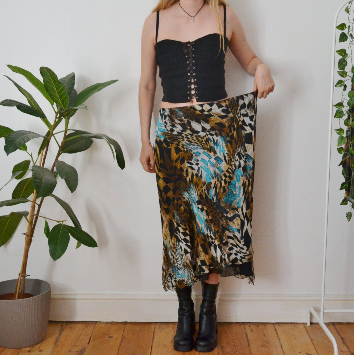 Vintage Abstract Midi Skirt 24