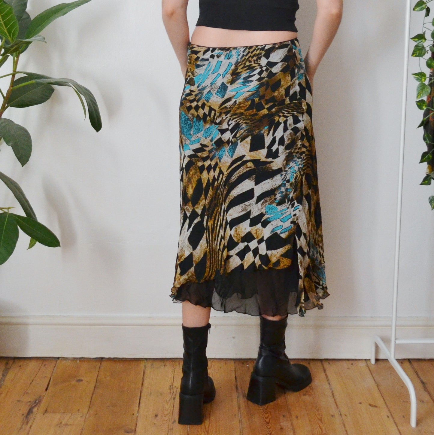 Vintage Abstract Midi Skirt 24