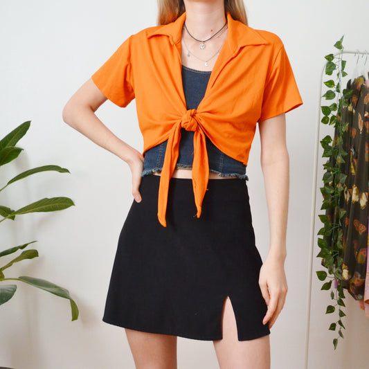 Orange tie up top M