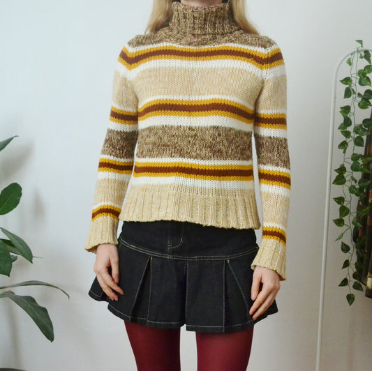 Stripe roll neck S