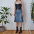 Vintage Denim Midi Skirt M
