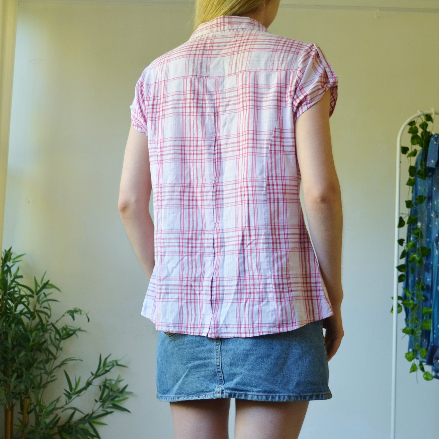 Plaid blouse uk 16