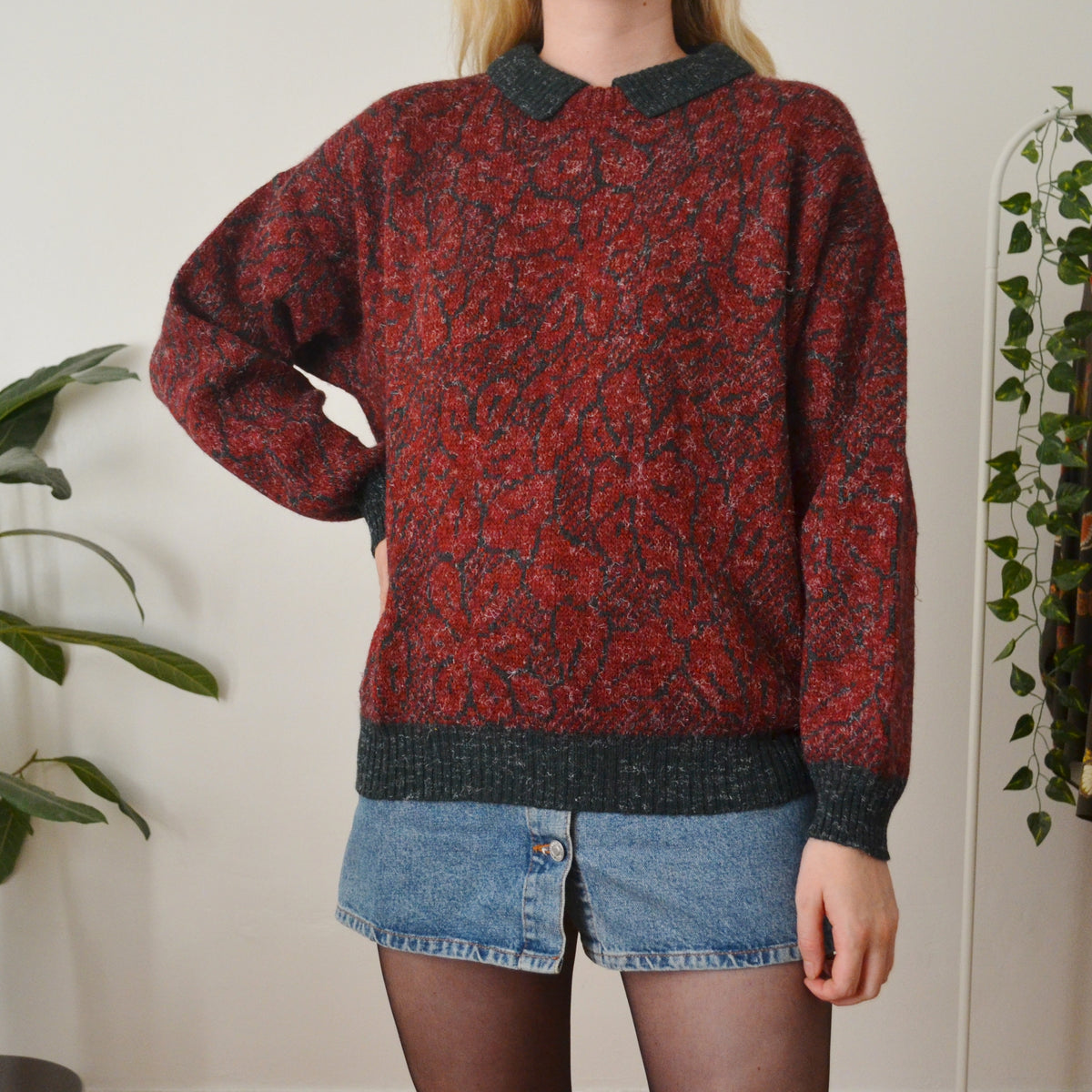 Vintage Collar Jumper L
