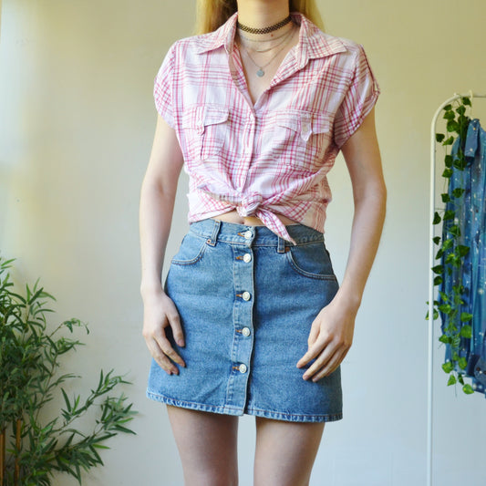 Plaid blouse uk 16