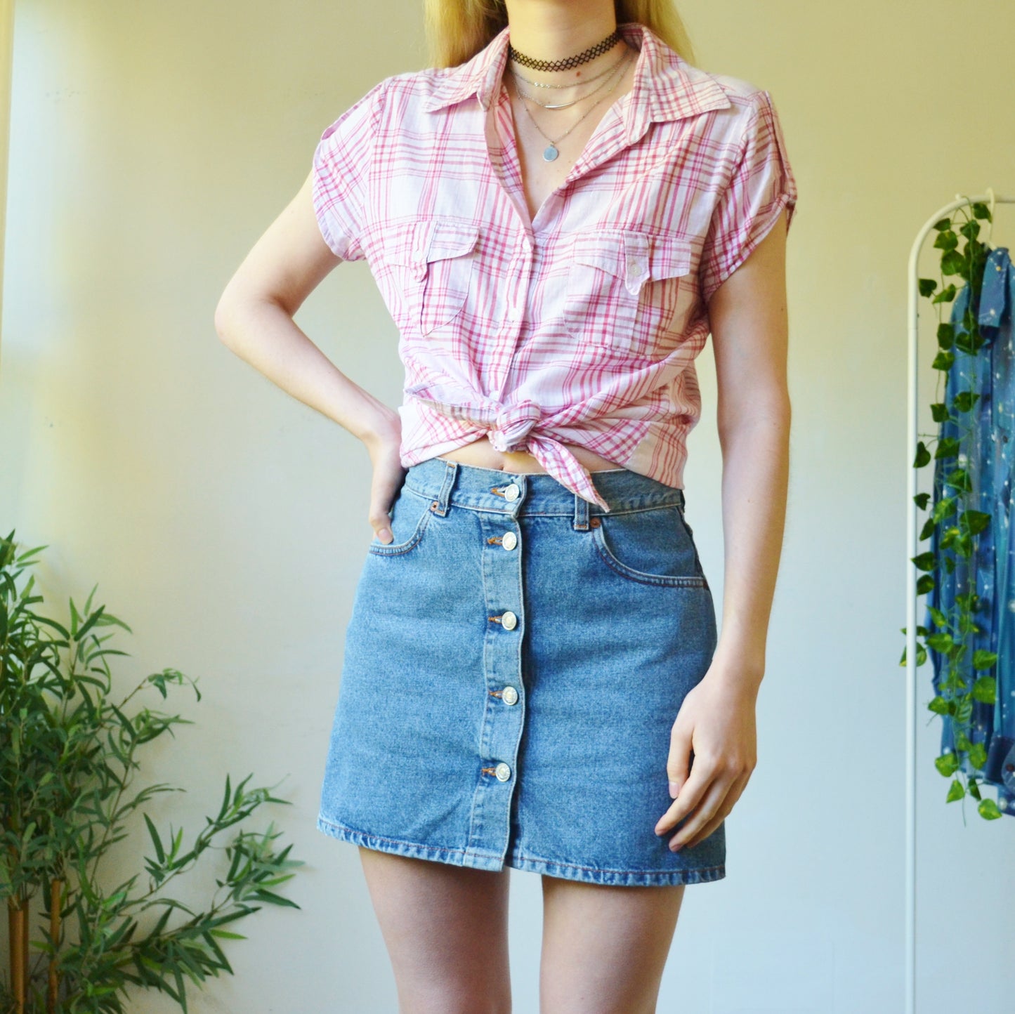 Plaid blouse uk 16