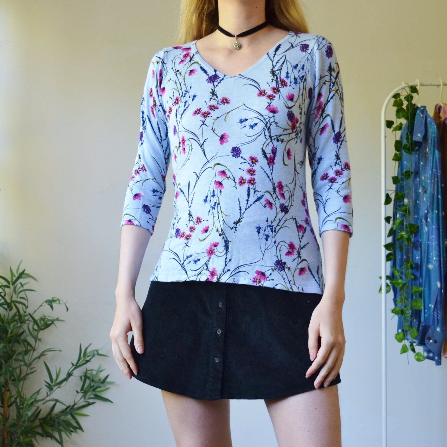 Floral knit top uk 10
