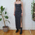 Vintage Grey Maxi Slit Dress XS