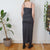 Vintage Grey Maxi Slit Dress XS