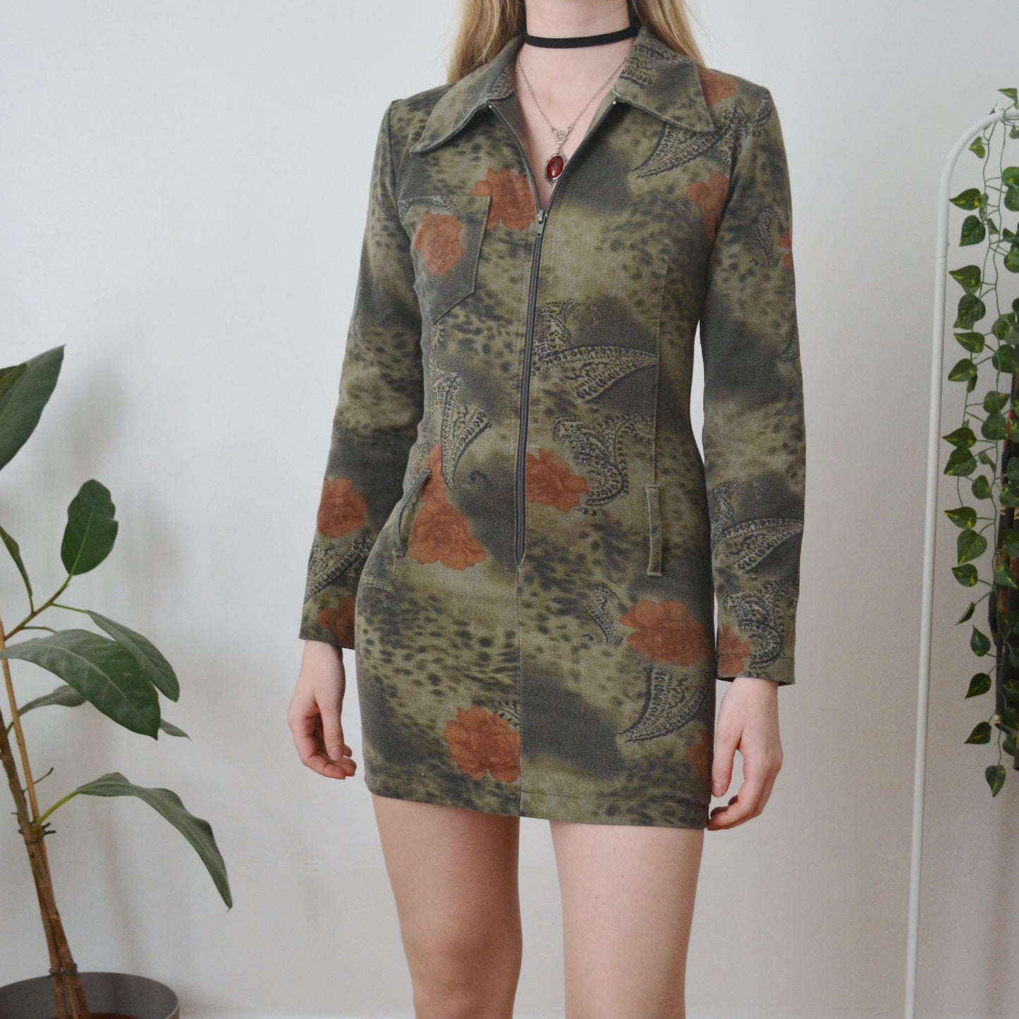 Vintage Zip Up Dress XS